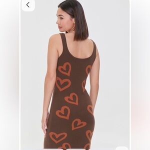Elegant Backless Brown Heart Dress
